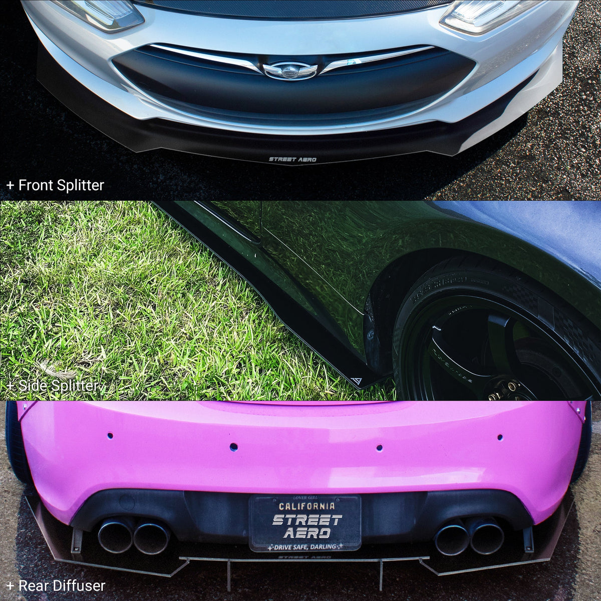 2013-2016 Hyundai Genesis Coupe Bk2 - Front Splitter Aerodynamics
