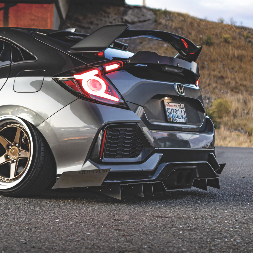 2017-2018 Honda Civic Hatchback - Classic Edition Rear Diffuser Aero Dynamics