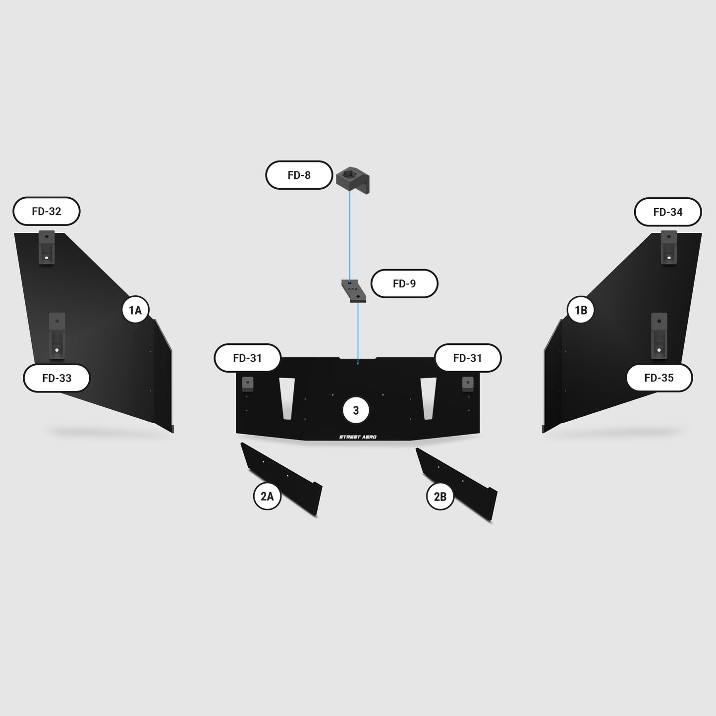 (Replacement Part) 2018-2023 Ford Mustang GT (California Special) - Edition 1 Rear Diffuser