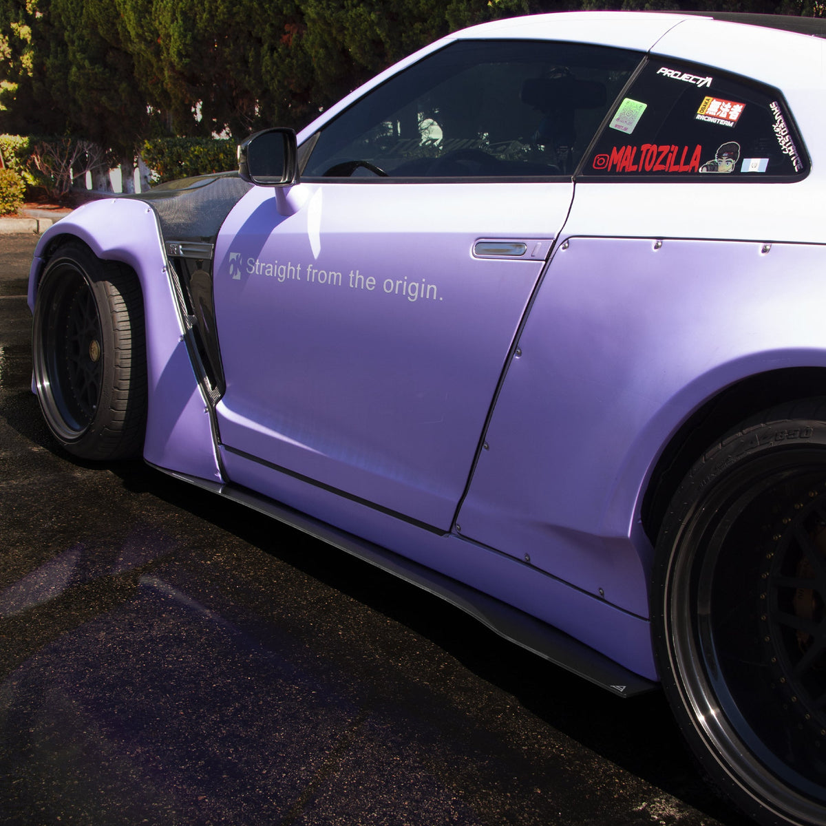 2009-2015 Nissan Gtr R35 (Rocket Bunny Kit) - Side Skirt Splitter Set Aerodynamics