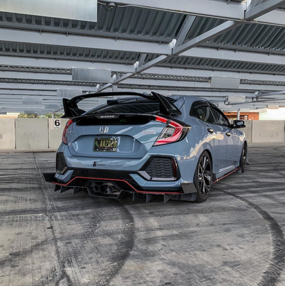 2017-2018 Honda Civic Hatchback - Classic Edition Rear Diffuser Aero Dynamics