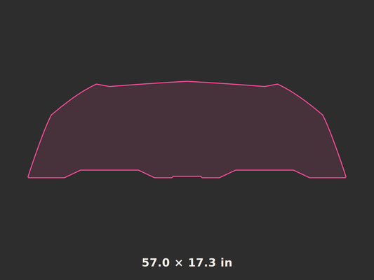 Front splitter outline, 57.0 × 17.3 in