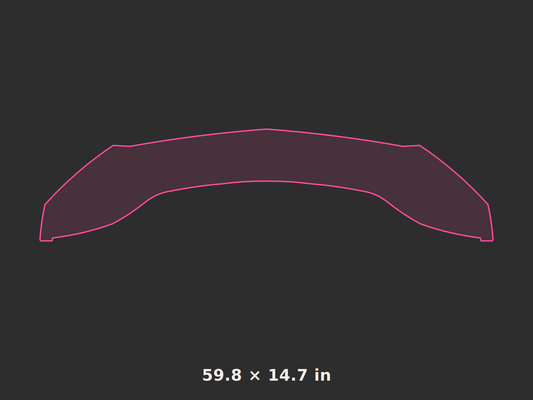 Front splitter outline, 59.8 × 14.7 in