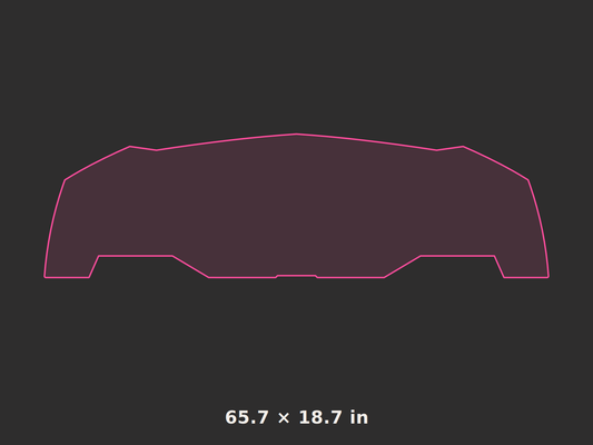 Front splitter outline, 65.7 × 18.7 in