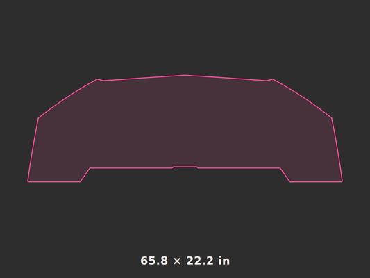 Front splitter outline, 65.8 × 22.2 in