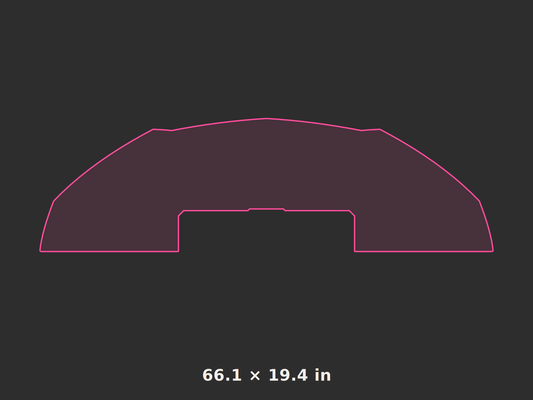 Front splitter outline, 66.1 × 19.4 in