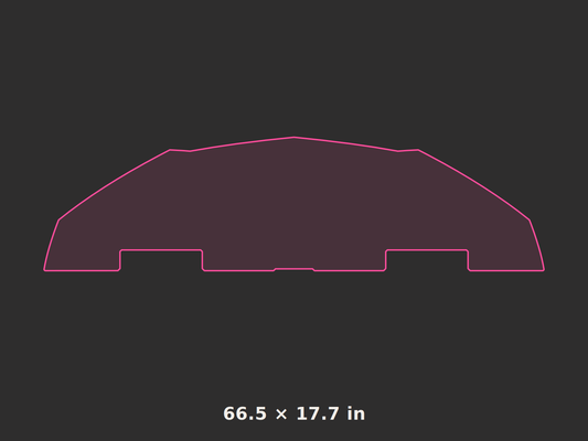 Front splitter outline, 66.5 × 17.7 in