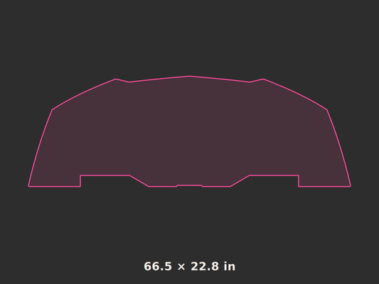 Front splitter outline, 66.5 × 22.8 in