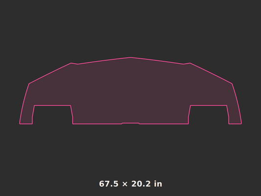 Front splitter outline, 67.5 × 20.2 in