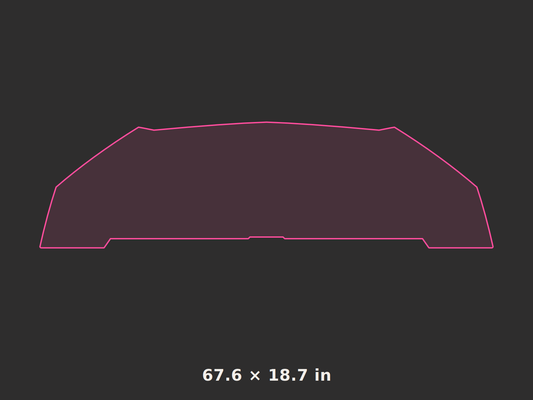 Front splitter outline, 67.6 × 18.7 in