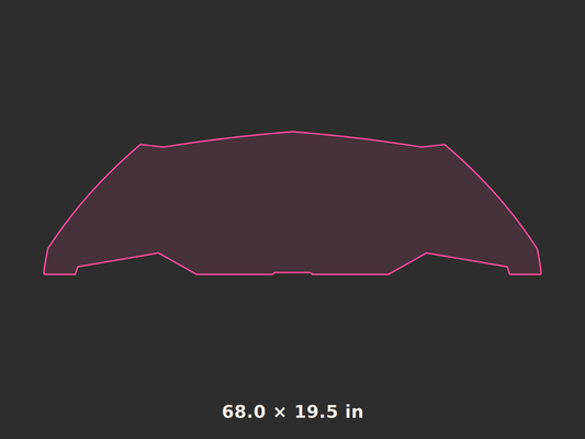 Front splitter outline, 68.0 × 19.5 in
