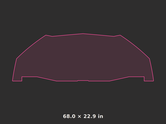 Front splitter outline, 68.0 × 22.9 in