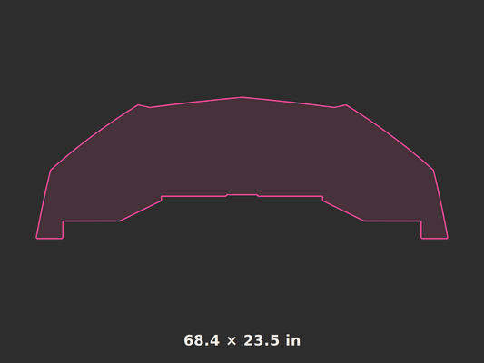Front splitter outline, 68.4 × 23.5 in