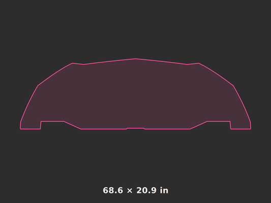 Front splitter outline, 68.6 × 20.9 in