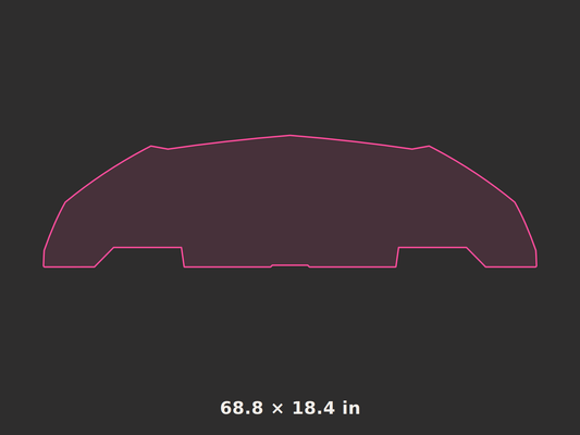 Front splitter outline, 68.8 × 18.4 in