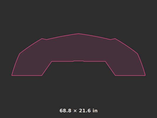Front splitter outline, 68.8 × 21.6 in