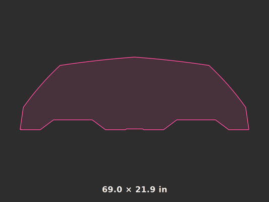Front splitter outline, 69.0 × 21.9 in