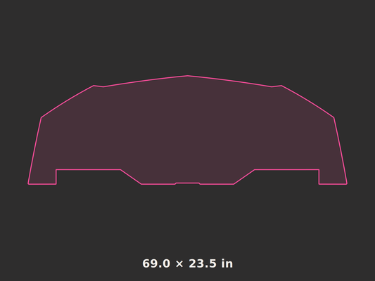 Front splitter outline, 69.0 × 23.5 in