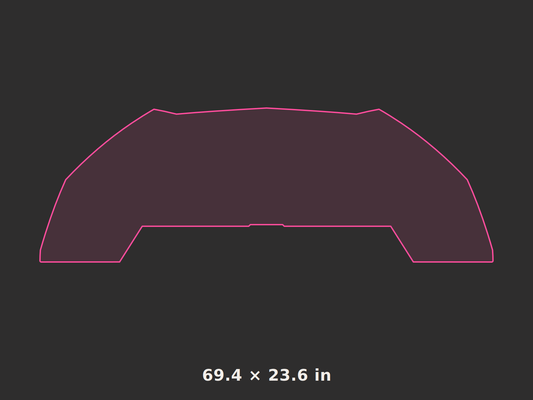 Front splitter outline, 69.4 × 23.6 in