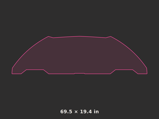 Front splitter outline, 69.5 × 19.4 in