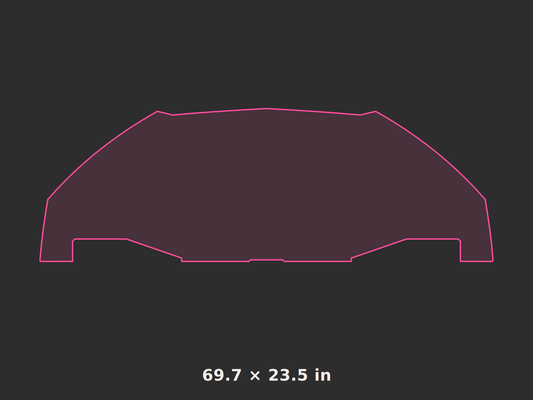 Front splitter outline, 69.7 × 23.5 in