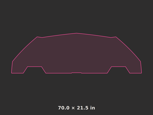 Front splitter outline, 70.0 × 21.5 in