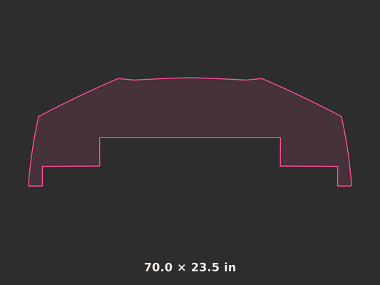 Front splitter outline, 70.0 × 23.5 in