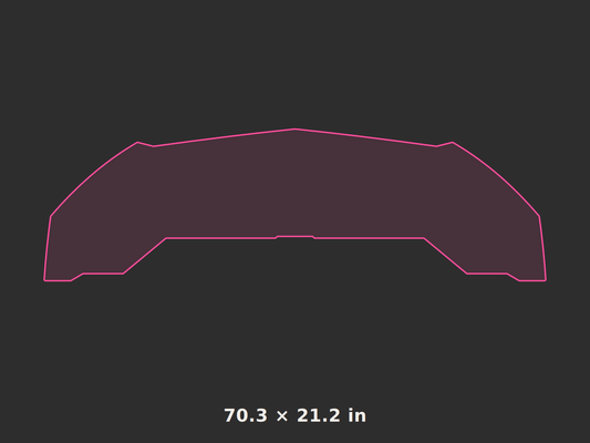 Front splitter outline, 70.3 × 21.2 in