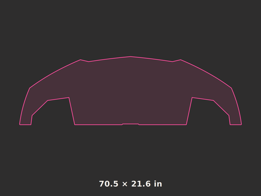 Front splitter outline, 70.5 × 21.6 in