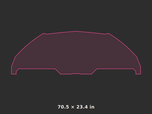 Front splitter outline, 70.5 × 23.4 in