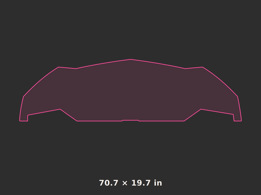 Front splitter outline, 70.7 × 19.7 in