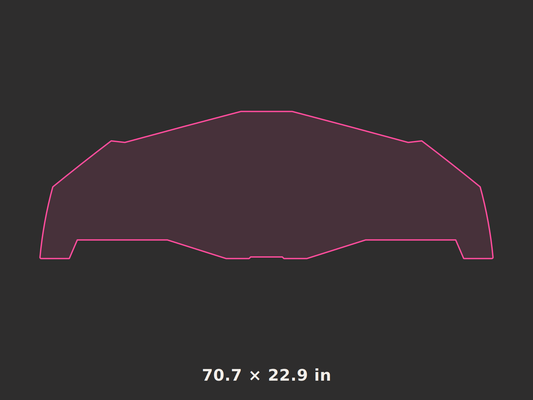 Front splitter outline, 70.7 × 22.9 in