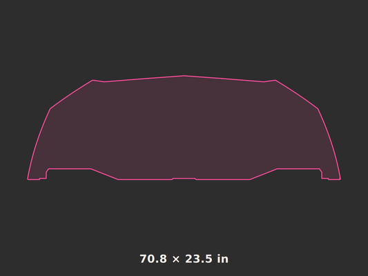 Front splitter outline, 70.8 × 23.5 in