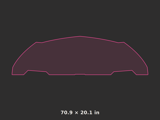 Front splitter outline, 70.9 × 20.1 in