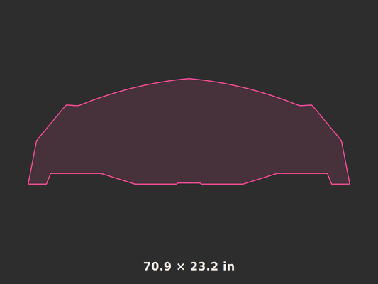 Front splitter outline, 70.9 × 23.2 in