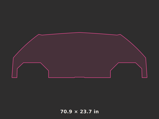 Front splitter outline, 70.9 × 23.7 in