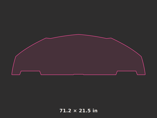 Front splitter outline, 71.2 × 21.5 in