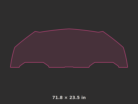 Front splitter outline, 71.8 × 23.5 in