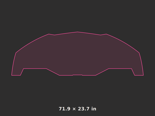 Front splitter outline, 71.9 × 23.7 in