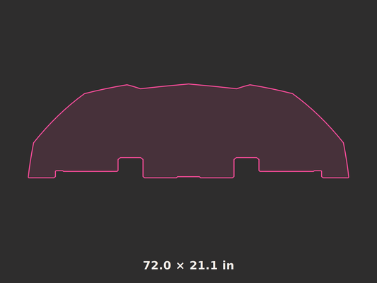 Front splitter outline, 72.0 × 21.1 in