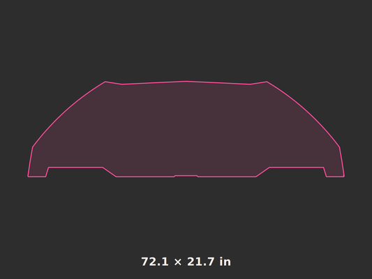 Front splitter outline, 72.1 × 21.7 in