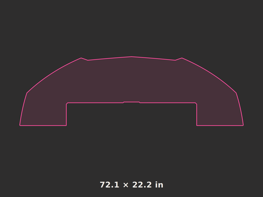 Front splitter outline, 72.1 × 22.2 in