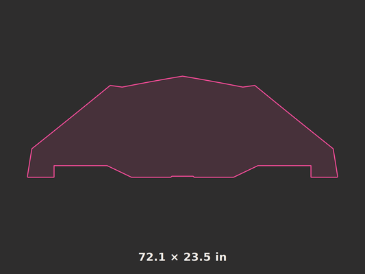 Front splitter outline, 72.1 × 23.5 in