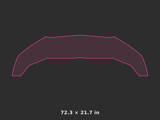 Front splitter outline, 72.3 × 21.7 in