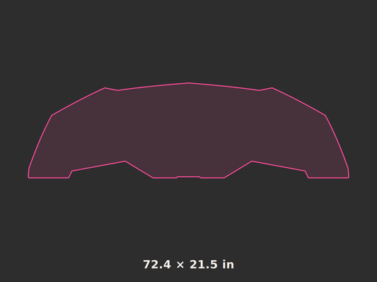 Front splitter outline, 72.4 × 21.5 in