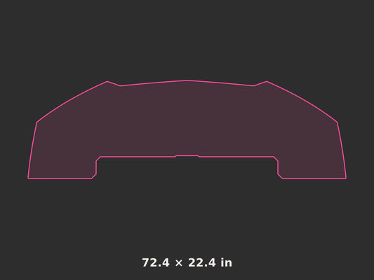 Front splitter outline, 72.4 × 22.4 in
