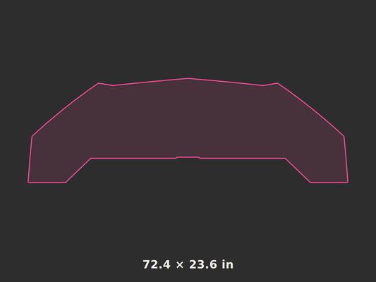 Front splitter outline, 72.4 × 23.6 in