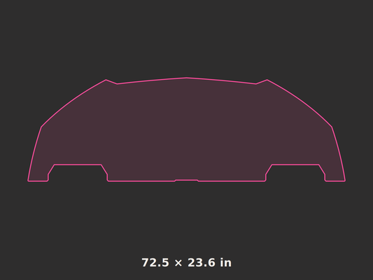 Front splitter outline, 72.5 × 23.6 in