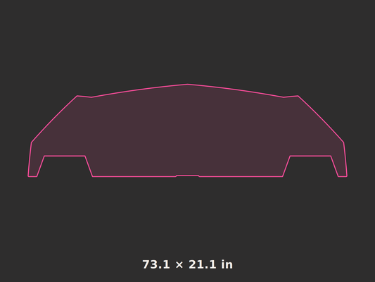 Front splitter outline, 73.1 × 21.1 in