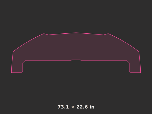 Front splitter outline, 73.1 × 22.6 in